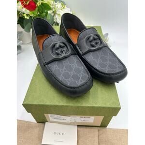 Men's Gucci interlocking G driver loafers size 8.5 fits 9 US made in Italy